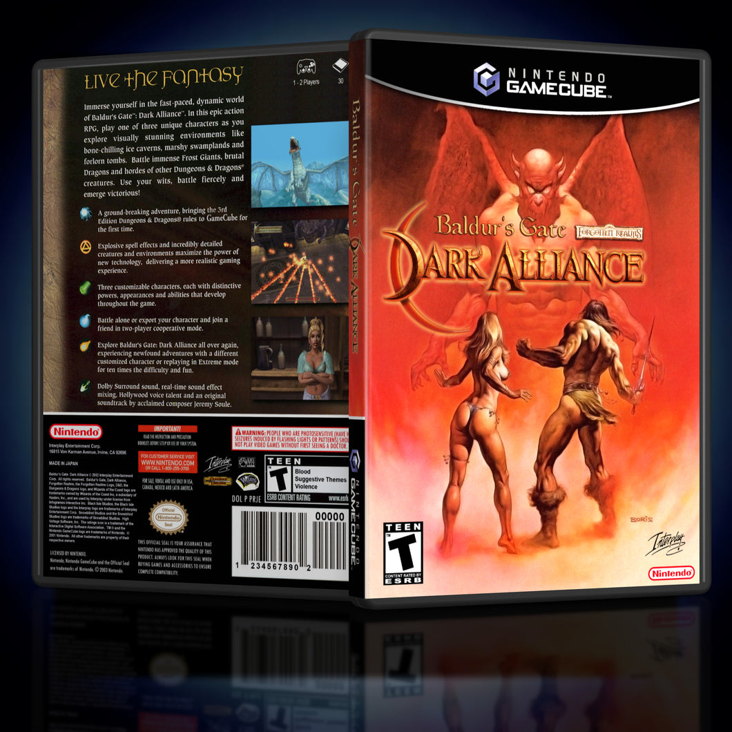 Baldur's Gate Dark Alliance GameCube Case Reproduction - KeeranSales
