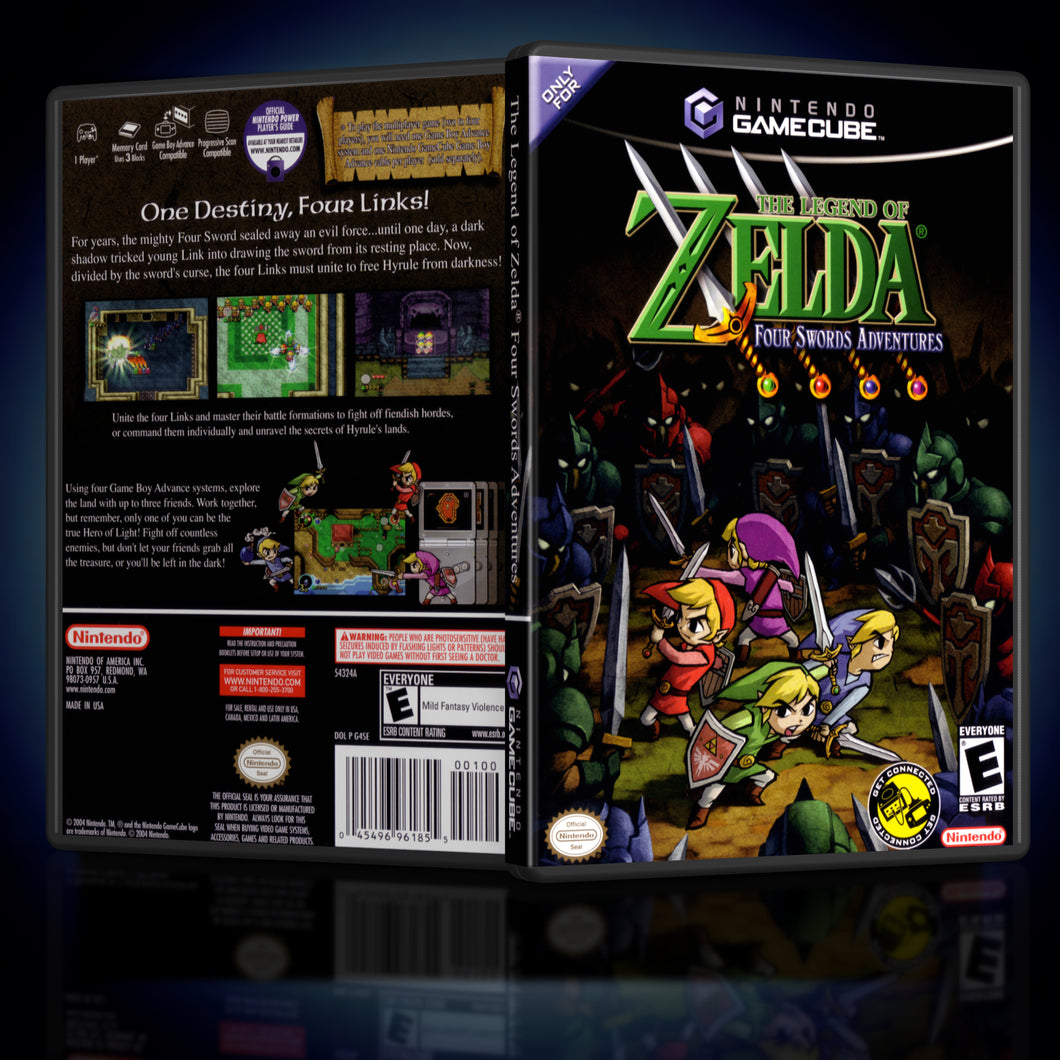 The Legend of Zelda Four Swords Adventure Single Disc Case GameCube Case Reproduction - KeeranSales